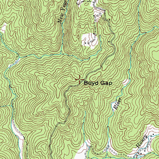 Topographic Map of Boyd Gap, NC