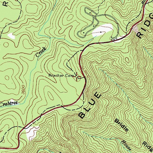 Topographic Map of Bracher Cemetery, NC