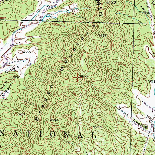 Topographic Map of Braden Mountain, NC