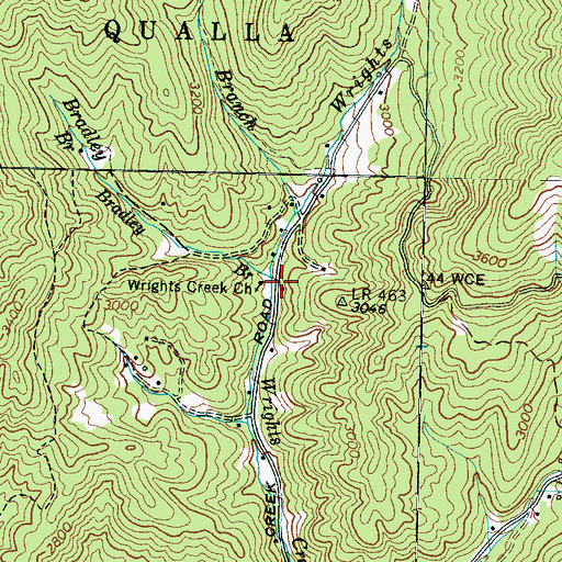Topographic Map of Bradley Branch, NC