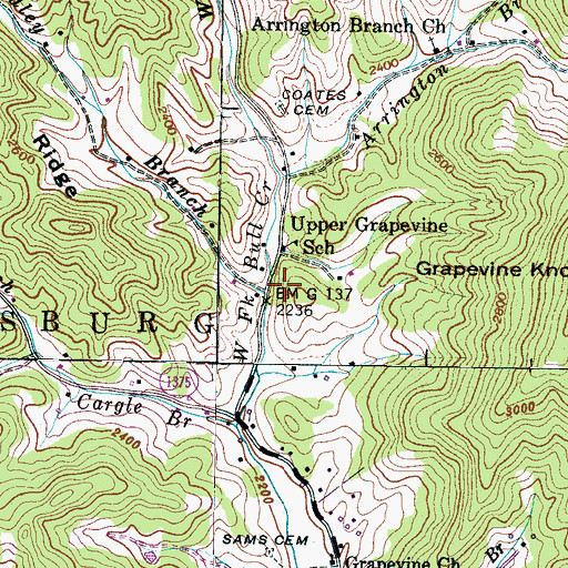 Topographic Map of Bradley Branch, NC