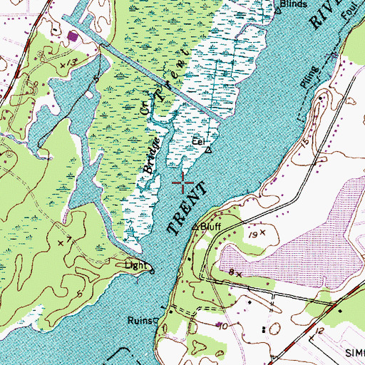 Topographic Map of Bridge Creek, NC