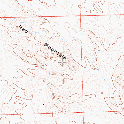 Topographic Map of Red Mountain, AZ