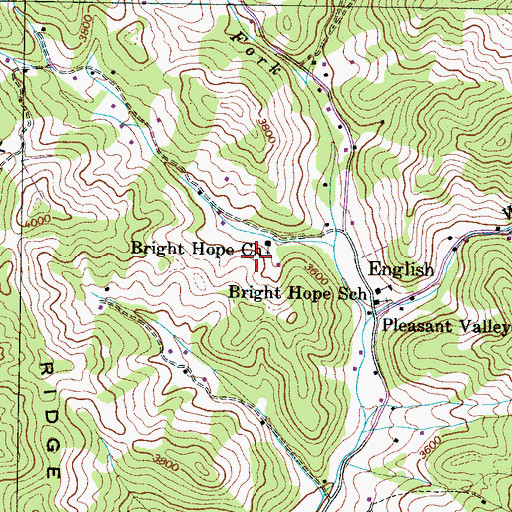Topographic Map of Bright Hope Church, NC