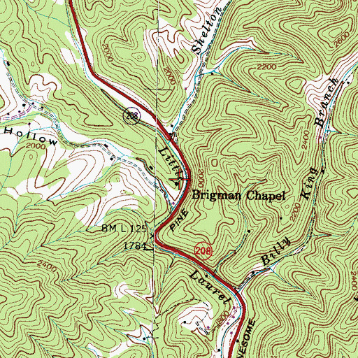 Topographic Map of Brigman Chapel, NC