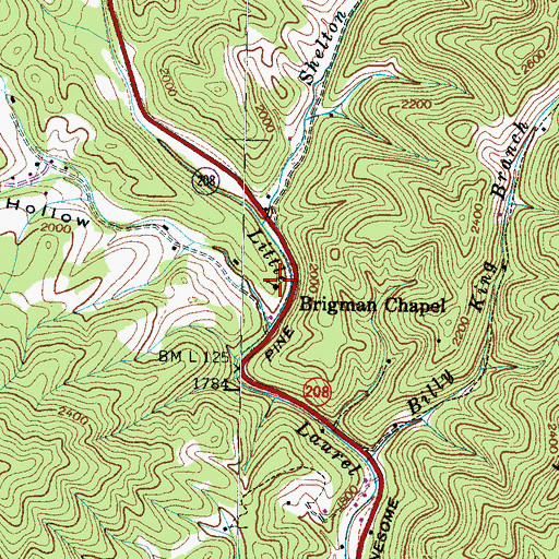 Topographic Map of Brigman Chapel, NC