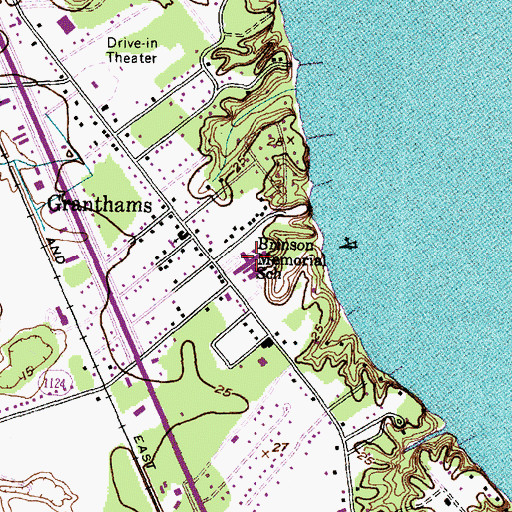 Topographic Map of Brinson Memorial School, NC