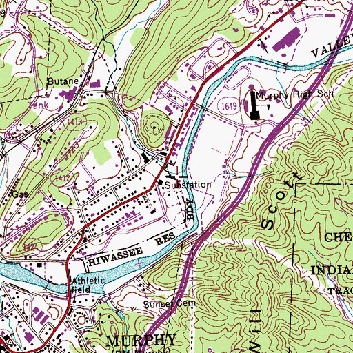 Topographic Map of Brittian Branch, NC