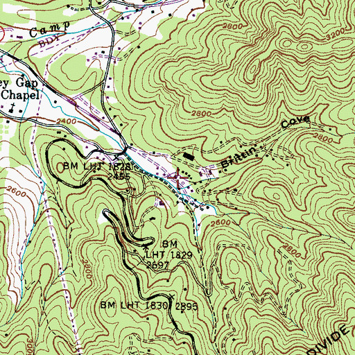 Topographic Map of Brittin Cove, NC