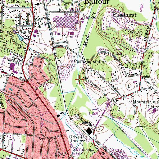 Topographic Map of Brittain Creek, NC