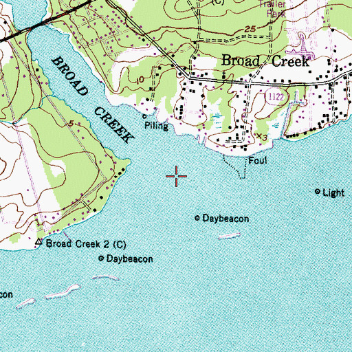 Topographic Map of Broad Creek, NC