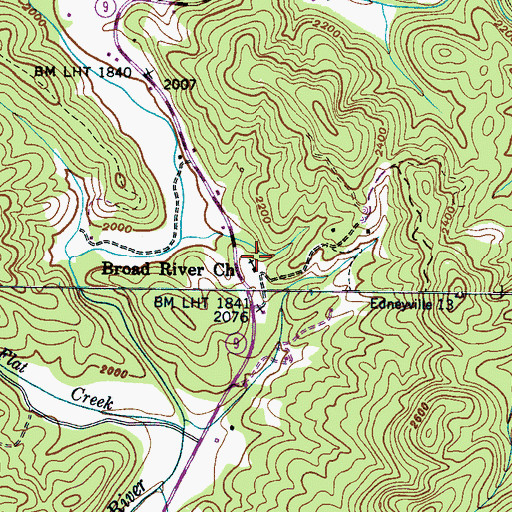 Topographic Map of Broad River Church, NC