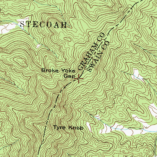 Topographic Map of Broke Yoke Gap, NC