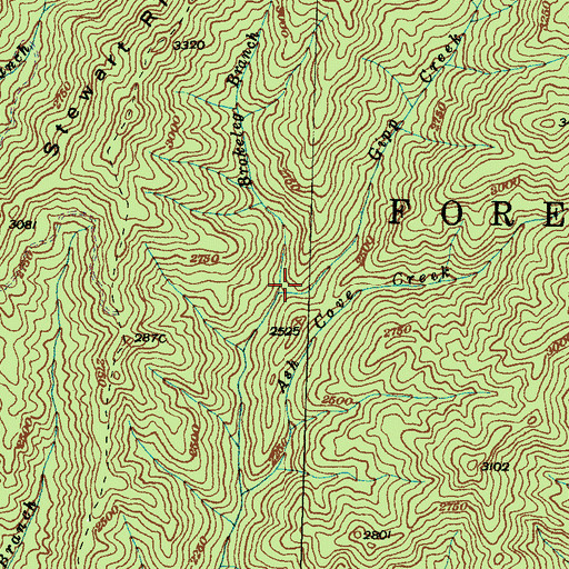 Topographic Map of Brokeleg Branch, NC