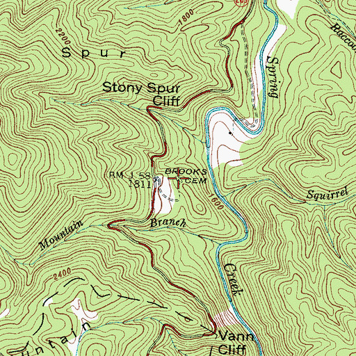 Topographic Map of Brooks Cemetery, NC
