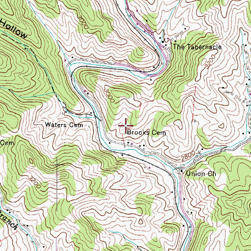 Topographic Map of Brooks Cemetery, NC