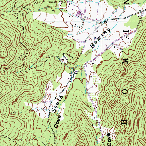 Topographic Map of Brooks Cove, NC