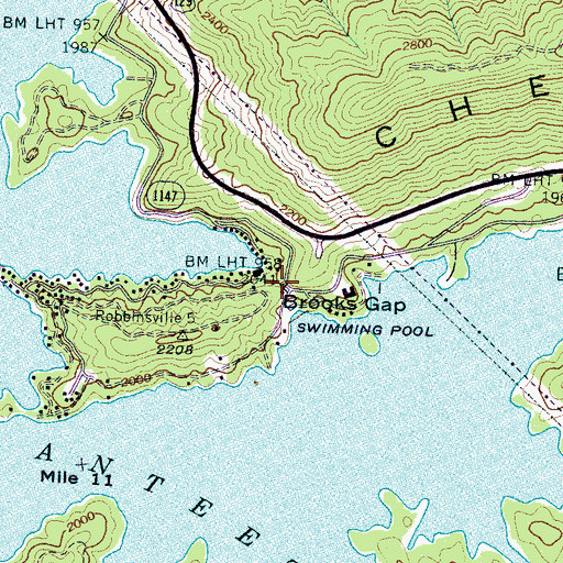 Topographic Map of Brooks Gap, NC