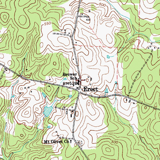 Topographic Map of Brower School, NC