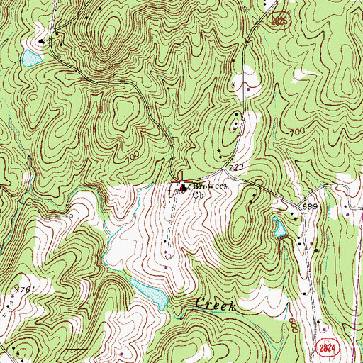 Topographic Map of Browers Church, NC