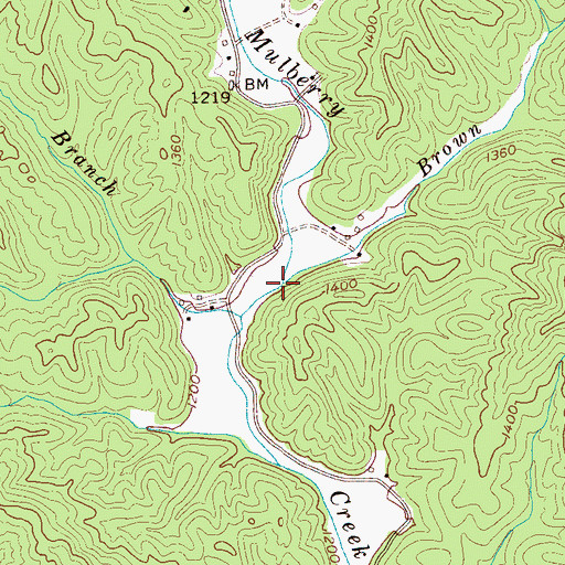 Topographic Map of Brown Branch, NC