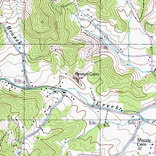 Topographic Map of Brown Cemetery, NC