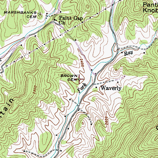 Topographic Map of Brown Cemetery, NC