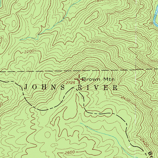 Topographic Map of Brown Mountain, NC