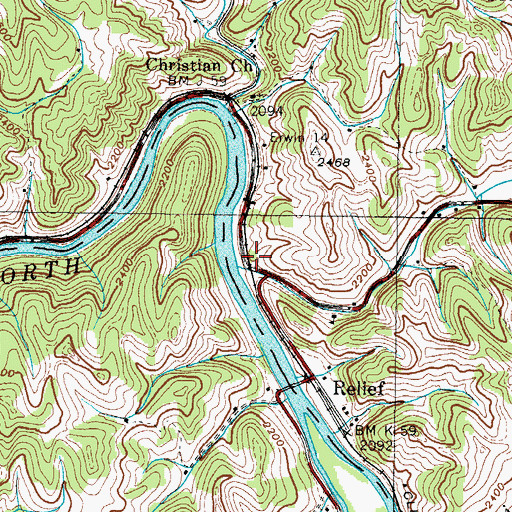 Topographic Map of Brummett Creek, NC