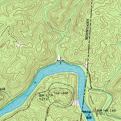 Topographic Map of Brushy Creek, NC