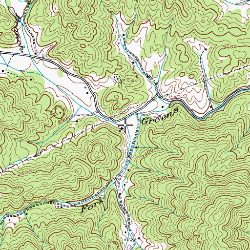 Topographic Map of Brushy Fork, NC