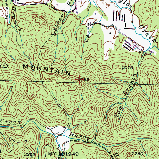 Topographic Map of Brushy Head Mountain, NC