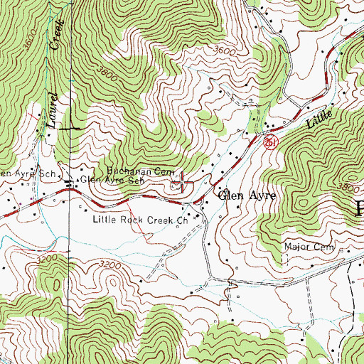 Topographic Map of Buchanan Cemetery, NC
