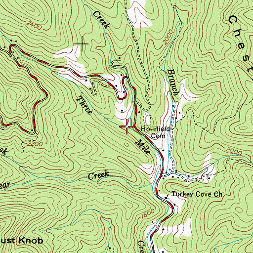 Topographic Map of Buchanan Creek, NC
