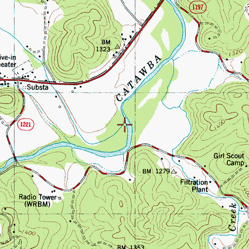 Topographic Map of Buck Creek, NC