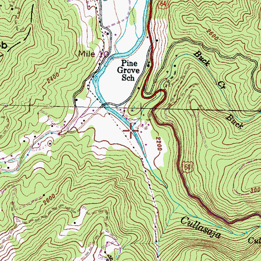 Topographic Map of Buck Creek, NC