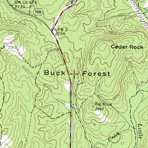 Topographic Map of Buck Forest, NC