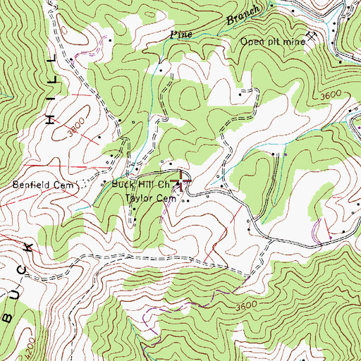 Topographic Map of Buck Hill Church, NC