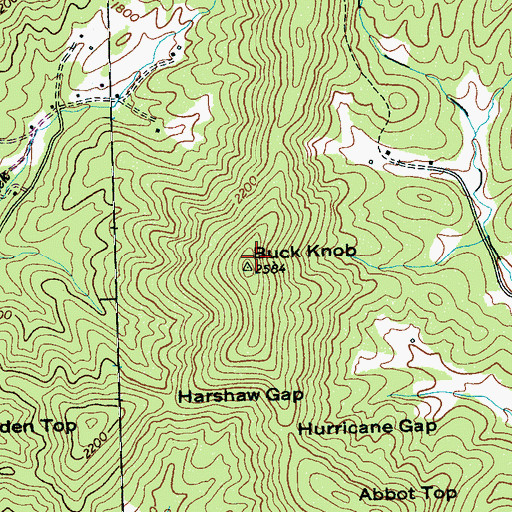 Topographic Map of Buck Knob, NC
