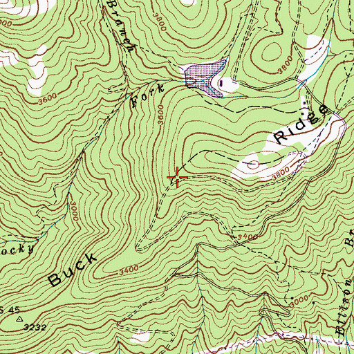 Topographic Map of Buck Ridge, NC