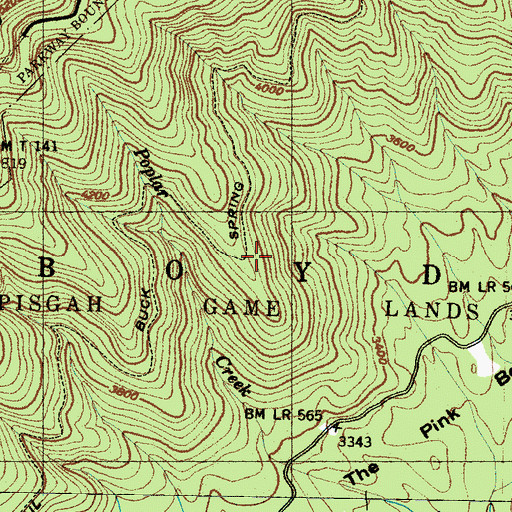 Topographic Map of Buck Spring Trail, NC
