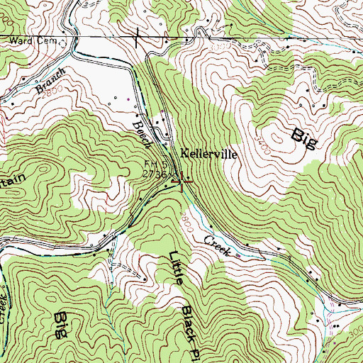Topographic Map of Buckeye Creek, NC
