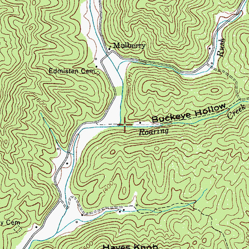 Topographic Map of Buckeye Hollow, NC