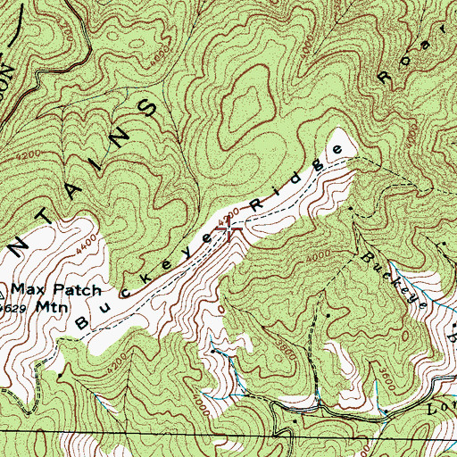 Topographic Map of Buckeye Ridge, NC