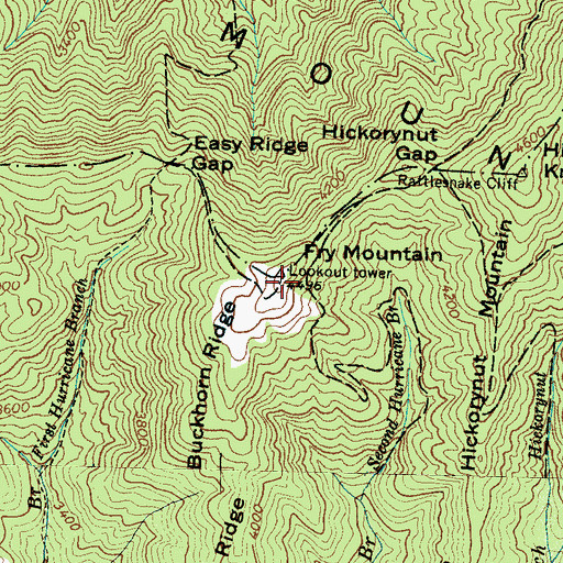 Topographic Map of Buckhorn Ridge, NC