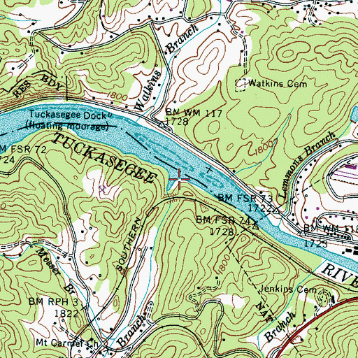 Topographic Map of Buckner Branch, NC