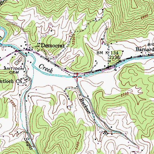 Topographic Map of Buckner Branch, NC