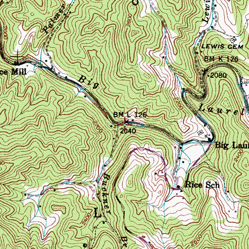 Topographic Map of Buckner Branch, NC