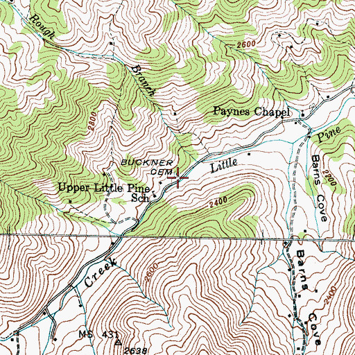Topographic Map of Buckner Cemetery, NC
