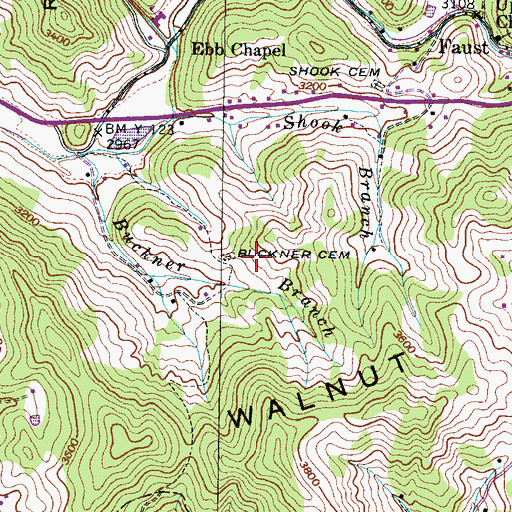 Topographic Map of Buckner Cemetery, NC